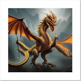 Golden dragon Posters and Art